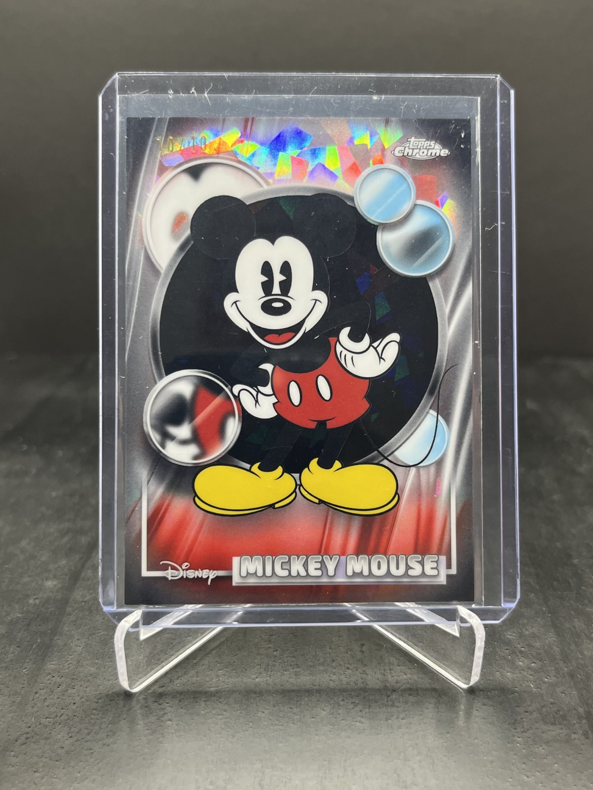 2026 Topps Chrome Sapphire Disney Mickey Mouse Black 10/10 #50 OMEGA