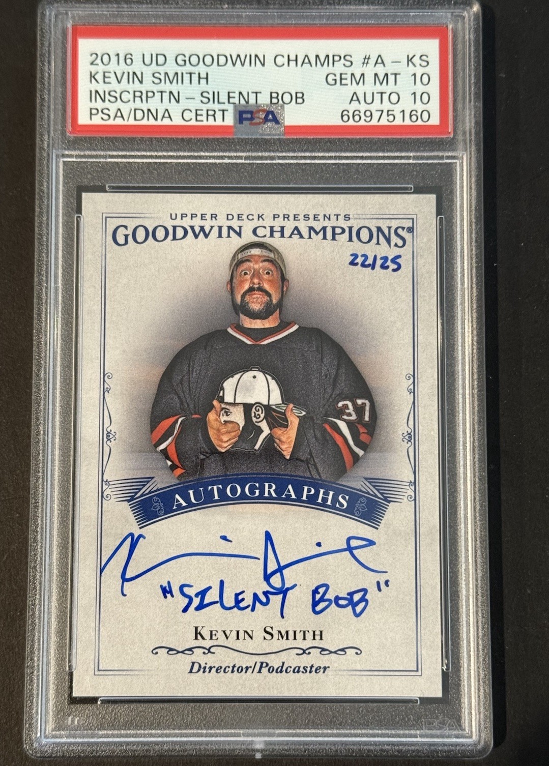 Kevin Smith 2016 Goodwin Champions Silent Bob Auto Psa 10 Gem Mint Pop 1 Le /25 Kevin Smith 2016 Goodwin Champions Silent Bob Auto Psa 10 Gem Mint Pop 1 Le /25