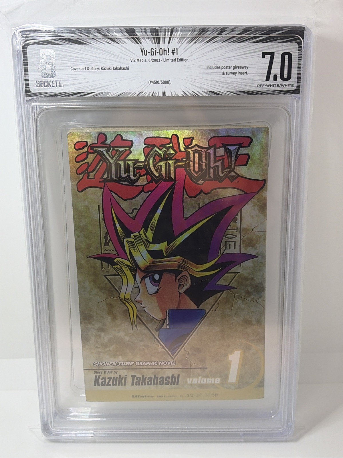 Yu-Gi-Oh Vol. 1 #4510 of 5000 BGS 7.0 Limited Edition Foil VIZ Media 2003 Manga Yu-Gi-Oh Vol. 1 #4510 of 5000 BGS 7.0 Limited Edition Foil VIZ Media 2003 Manga