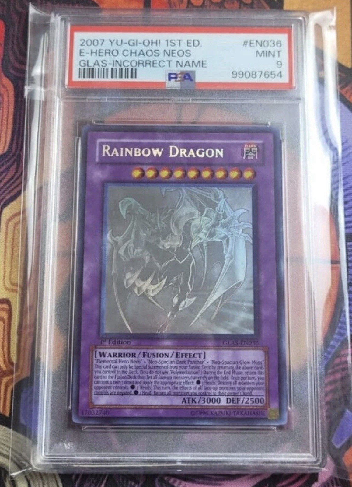 YuGiOh PSA 9 Elemental HERO Chaos Neos Rainbow Dragon ERROR Write Print YuGiOh PSA 9 Elemental HERO Chaos Neos Rainbow Dragon ERROR Write Print
