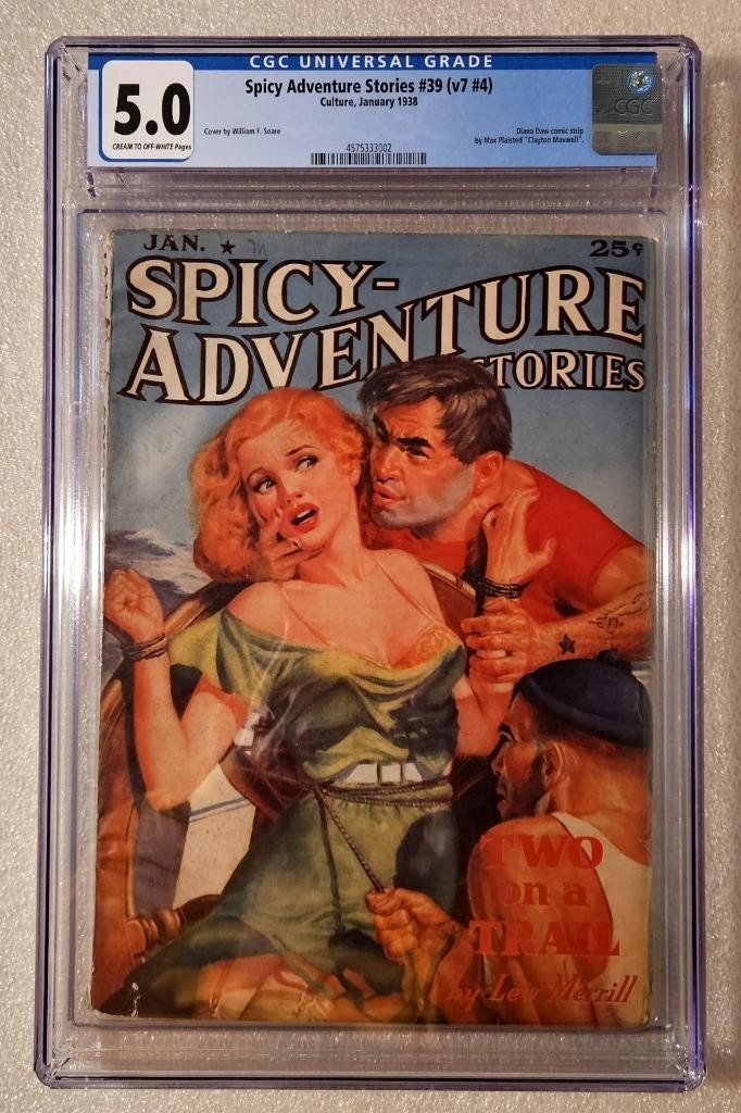 Spicy Adventure Stories #39 - January 1938 - CGC 5.0 VG/FN Pulp Magazine Spicy Adventure Stories #39 - January 1938 - CGC 5.0 VG/FN Pulp Magazine