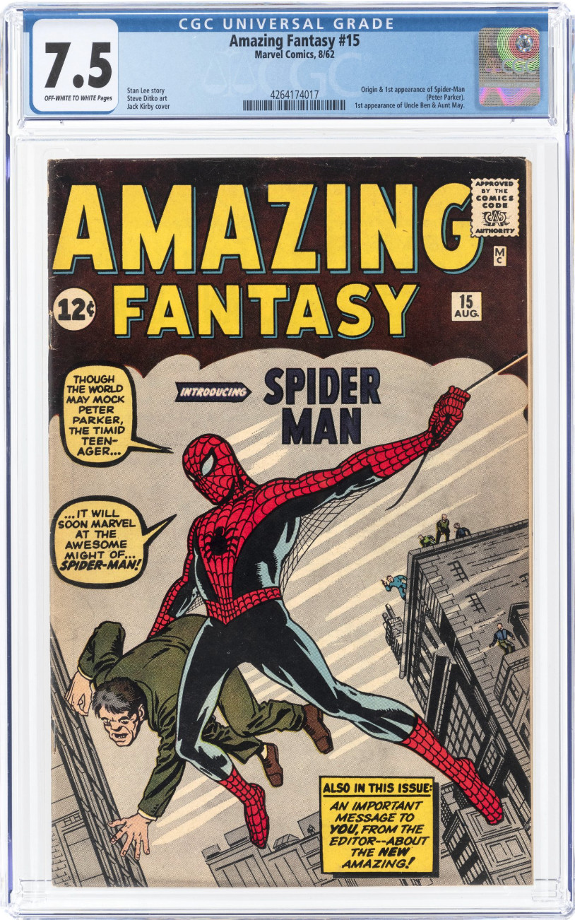 Amazing Fantasy #15 High Grade Silver Age 1st Spider-Man Marvel 1962 CGC 7.5