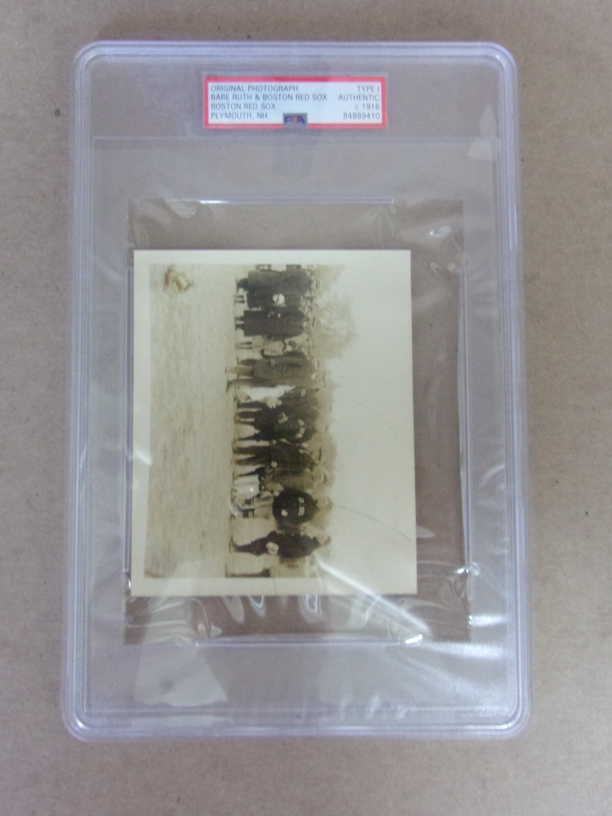 1916 BABE RUTH & BOSTON RED SOX ORIGINAL PHOTOGRAPH TYPE 1 PSA A