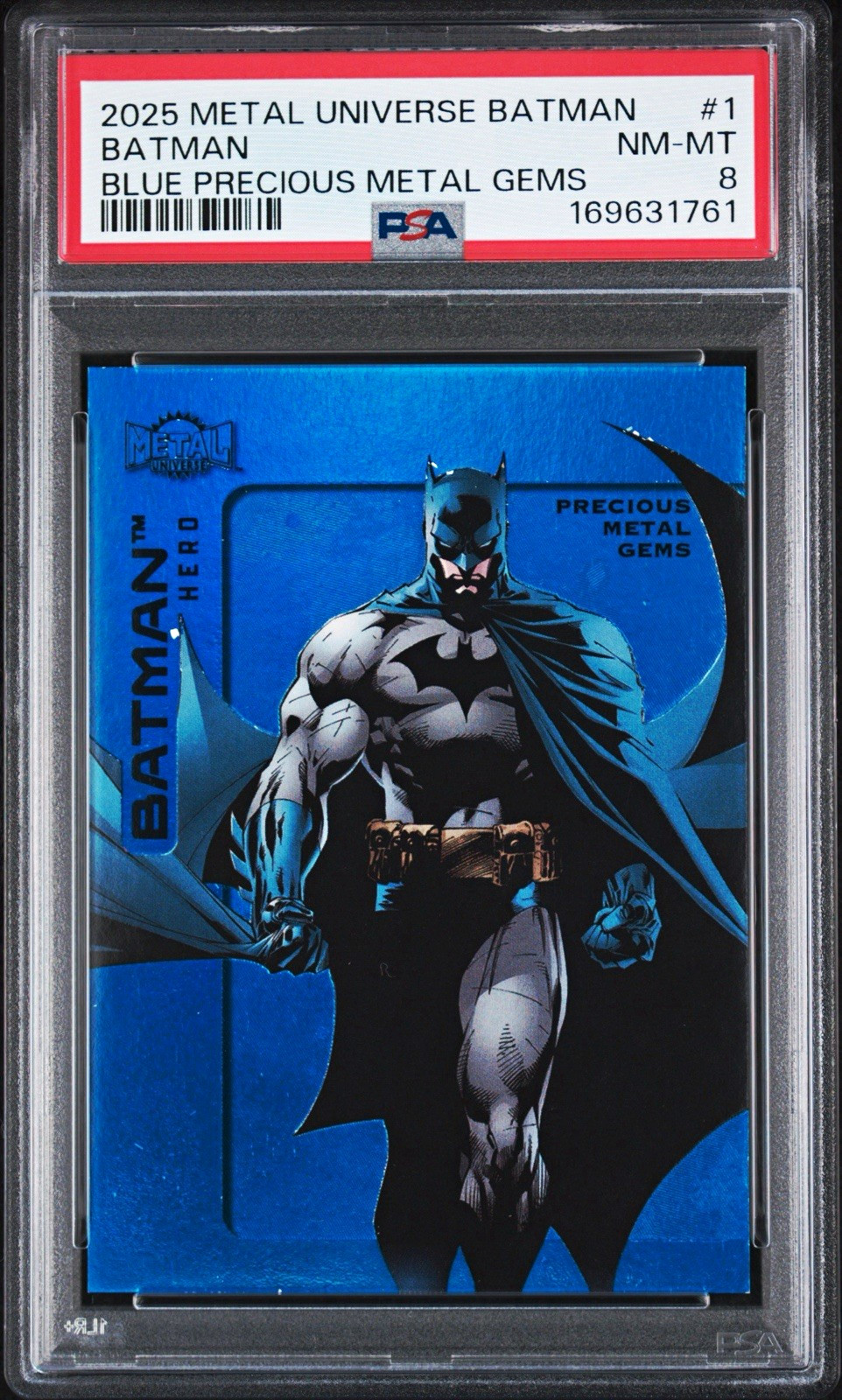 2025 Upper Deck Metal Universe Batman Batman #1 PMG Blue PSA 8 2025 Upper Deck Metal Universe Batman Batman #1 PMG Blue PSA 8