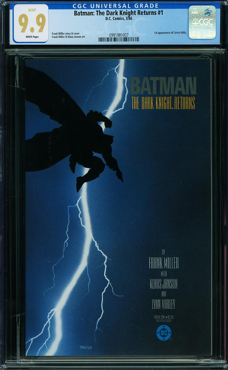 Batman: The Dark Knight Returns #1 CGC 9.9 DC 1986 Only Copy Highest 9.8 P12 cm Batman: The Dark Knight Returns #1 CGC 9.9 DC 1986 Only Copy Highest 9.8 P12 cm