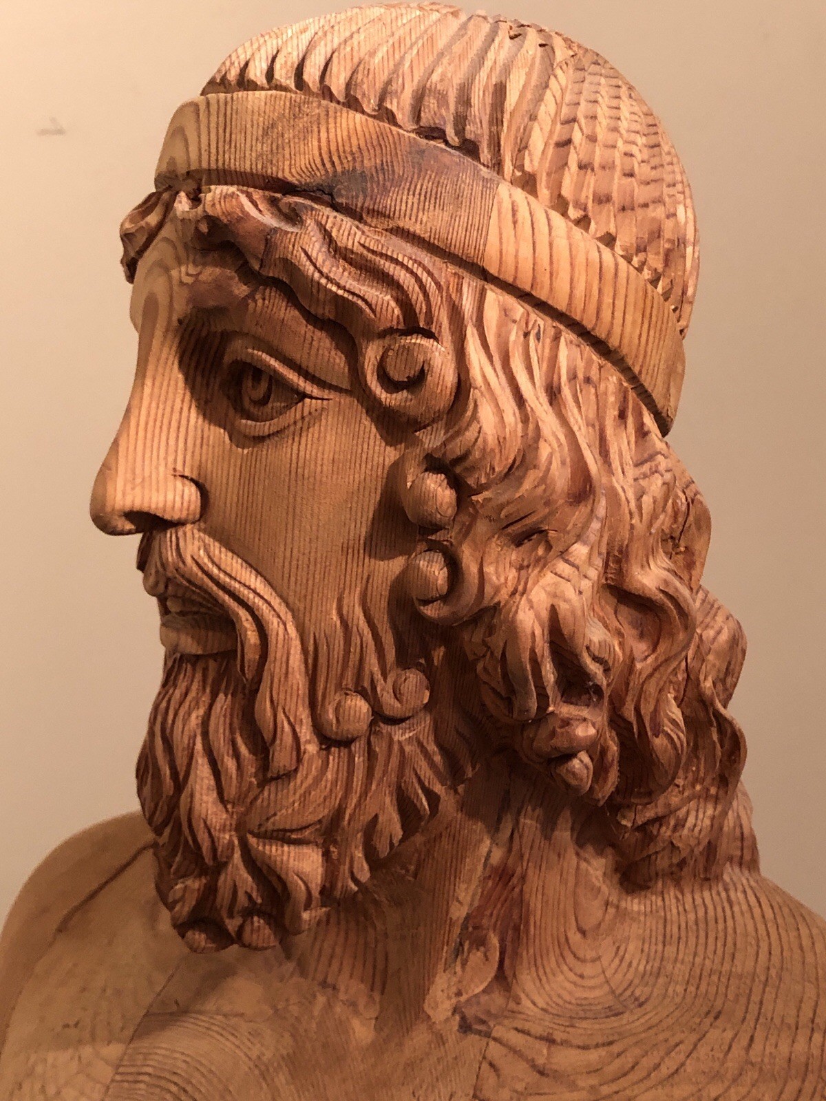 RIACI BRONZE “HAND-SCULPTED” ~ 1/2 SIZE WOODEN REPLICA & BASE — One-Of- A-Kind