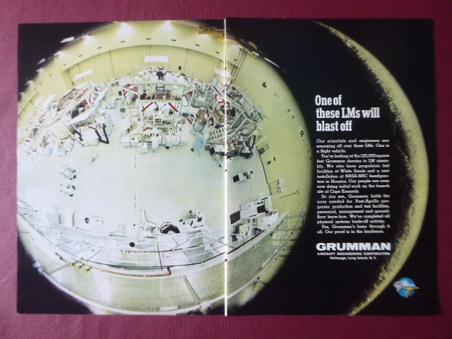 11/1966 PUB GRUMMAN AIRCRAFT LM LUNAR MODULE ASSEMBLY LINE NASA ORIGINAL AD 11/1966 PUB GRUMMAN AIRCRAFT LM LUNAR MODULE ASSEMBLY LINE NASA ORIGINAL AD
