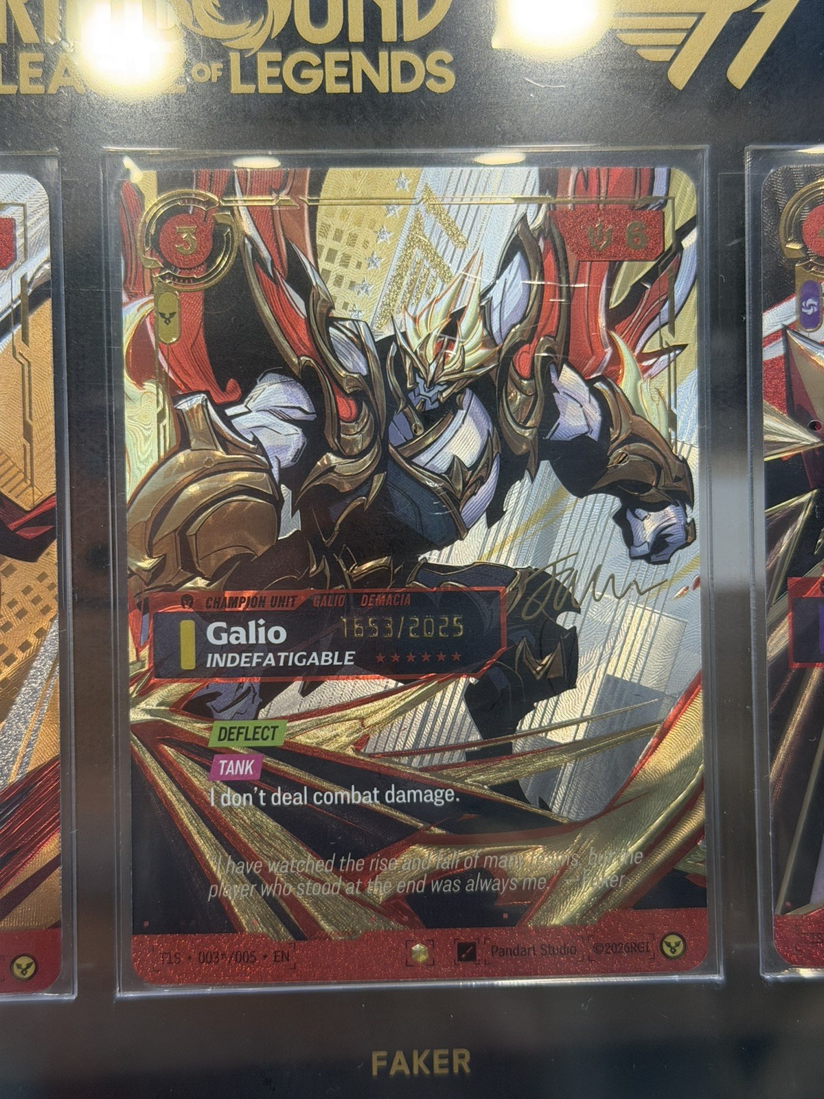 Riftbound x T1 – Faker – Galio #1653/2025 – Signature Edition – Worlds 2025
