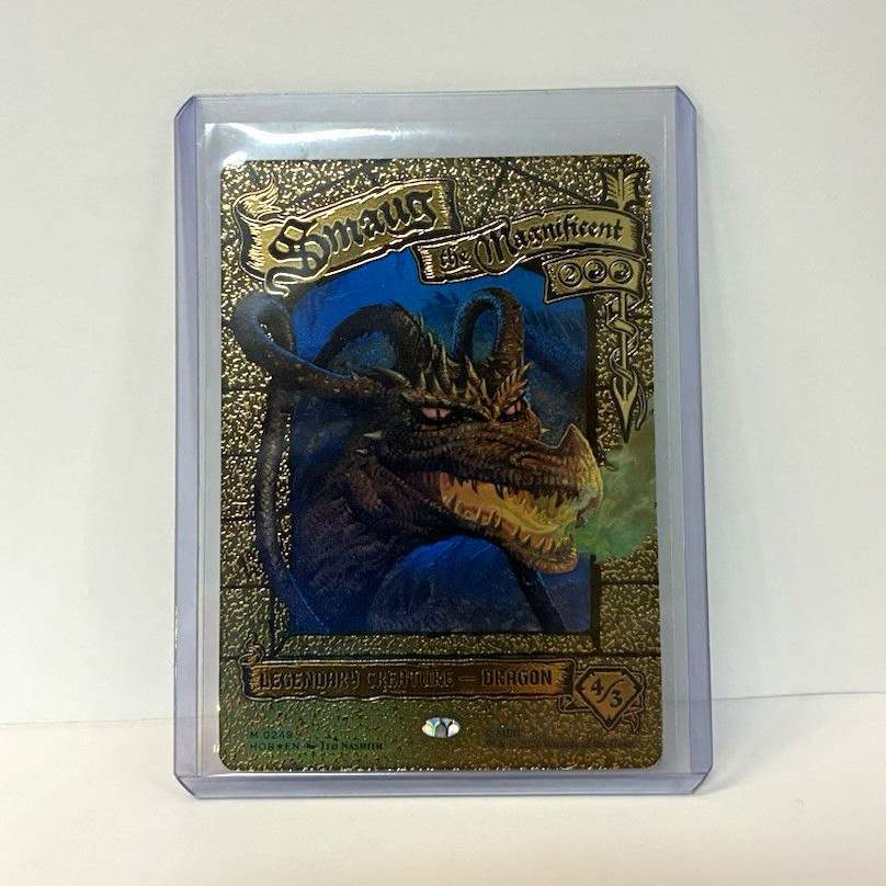 MTG The Hobbit Smaug the Magnificent Gleaming Gold Headliner Card MTG The Hobbit Smaug the Magnificent Gleaming Gold Headliner Card