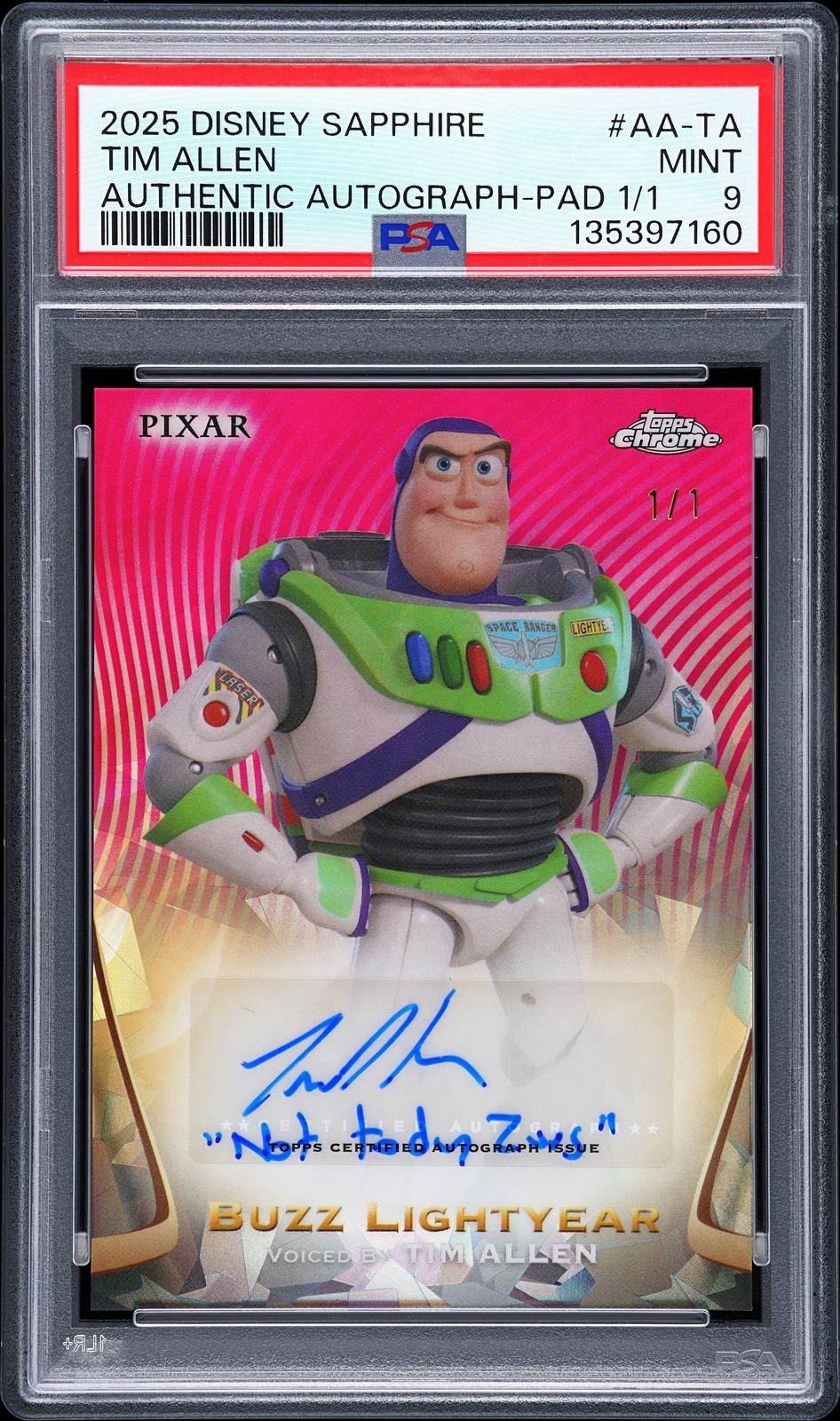 2025 PADPARADSCHA 1/1 #AA-TA BUZZ LIGHTYEAR/TIM ALLEN 1/1 PSA 9 2025 PADPARADSCHA 1/1 #AA-TA BUZZ LIGHTYEAR/TIM ALLEN 1/1 PSA 9