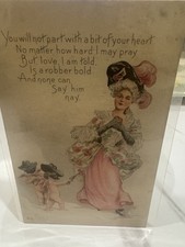 2Comic Valentine Postcard 1915 – Love is a Robber Bold – Masked Cupids & Lady picture