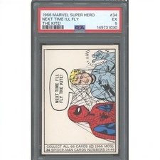 1966 Donruss Marvel Super Heroes #34 Spider-Man Rookie PSA 5 1st Ever Golden Age picture