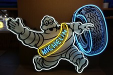 Michelin Bibendum NEON Dealer sign. Steel Enamel neon ART. HUGE 36