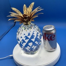 Swarovski GIANT Crystal Pineapple with Gold Leaves 9.25