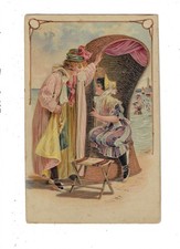 Humorous Antique German Embossed Postcard of 2 Women at the Seaside Bathing 2826 picture