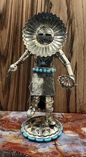 Wilford Begay Navajo KACHINA Turquoise Sterling Silver Doll Statue. Low Price picture