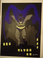 ORIGINAL HUGE 40'' X 30'' PAINTING '' BATMAN '' BY COMIC ARTIST JAMES CHEN picture