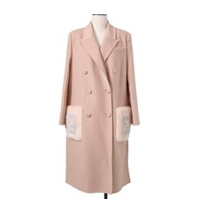 Fendi Super Vhtf Ff Logo Mink Pocket Cashmere 100 Double Coat Women Rare Luxury picture