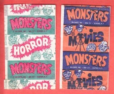 1961 NU-CARD MONSTERS HORROR + MONSTERS MOVIES WRAPPERS picture