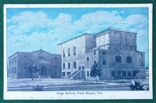 c1930s Vero Beach Florida High School Litho Postcard FL Building Exterior picture