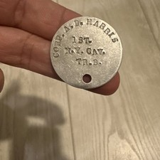 Civil War Identified Dog Tag 1st New York Cavalry Troop B Id’d Name picture
