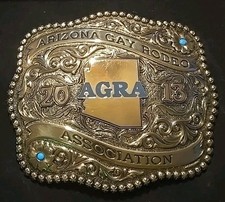 2013 GAY RODEO BELT BUCKLE AGRA Arizona Gay Rodeo Association Solid Brass GIST picture