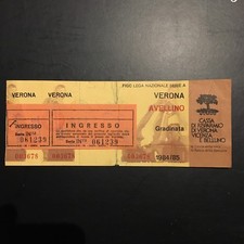 NEW Stadium Ticket with VERONA MATRIX - AVELLINO Serie A 1984/85 - VERY RARE picture