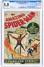 Amazing Spider-Man #1 CGC 5.0 1963 Rare Silver Grail from Fantasy #15 Q12 cm picture