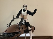 1/4 scale StarWars Speeder Bike with scout trooper fan art display model picture