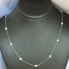 14K WHITE GOLD - DIAMOND (2.80Ct) BY THE YARD STYLE NECKLACE / 25.5