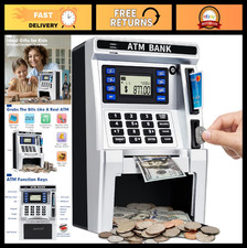 Kids ATM Piggy Bank - Electronic Savings Safe with Debit Card, Coin Feeder & Bal picture