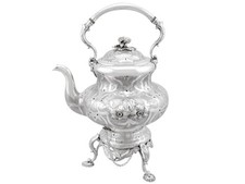 Antique Victorian Sterling Silver Spirit Kettle (1866) picture