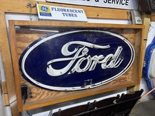 Original 3’x6’ Porcelain Ford Neon, in shadow box ready to hang lights up picture