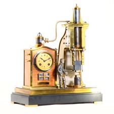 Antique French 'Steam Hammer' Clock The Foundryman Circa 1890 by A.R.Guilmet picture