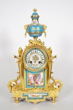 Louis XVI style clock in gilt bronze and Sèvres porcelain, circa 1880 picture
