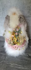 Santa Claus Animal Fur Figure Christmas Tabletop Decoration Elegant Unique 16