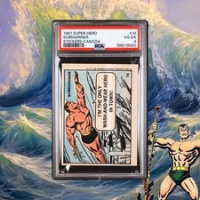 1967 PHILADELPHIA MARVEL SUPER HERO STICKERS #14 SUBMARINER ROOKIE CANADA PSA 4 picture