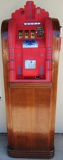 Mills 25c Extraordinary Slot / Mahogany Wood Cabinet Circa 1940's picture