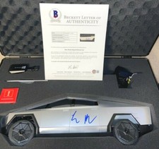 ELON MUSK SIGNED 1:10 TESLA CYBERTRUCK HOT WHEELS PREMIUM LE SPACE X BECKETT BAS picture