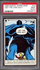 PSA 9 - 1966 Marvel Super Heroes 'Get The Lead Out' #12 Rookie Card - Iron Man picture