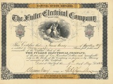 1880's dated Fuller Electrical Co. of New York - Signed as president by Albert picture