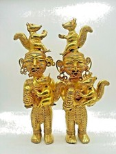 Pre Columbian Pair of Gold Copper Tairona Tumbaga - Squirrel Male and Female picture