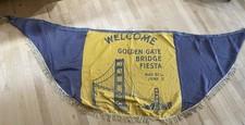 VERY RARE LARGE San Francisco 1937 Golden Gate Bridge Fiesta Days Opening Banner picture
