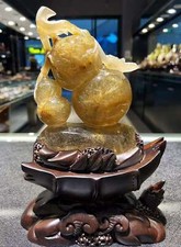7LB Rare A+ Natural Rutile Quartz Crystal Carved Mineral specimen Reiki Decor  picture