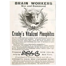 Crosby Co Vital Phosphites 1899 Advertisement Victorian Quack Medicine E85B picture