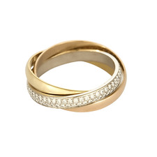 CARTIER - Trinity, small model, semi-paved - three gold and diamond ring picture