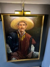 1 I’d 1 Baran Diaran Carabina,1968 oil canvas antique self portrait.  picture