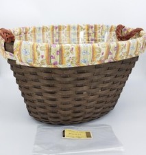 Longaberger Deep Brown Beverage Tub Basket Set Protector Liner PARTY ICE BUCKET picture