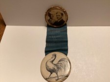 1913 WOODROW WILSON Inaugural Buttons & Ribbon 6 3/4” x 2 1/4” Unlisted Hake picture