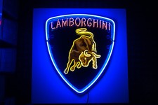 LAMBORGHINI DEALERSHIP NEON. CUSTOM Steel Enamel neon ART . HUGE 37